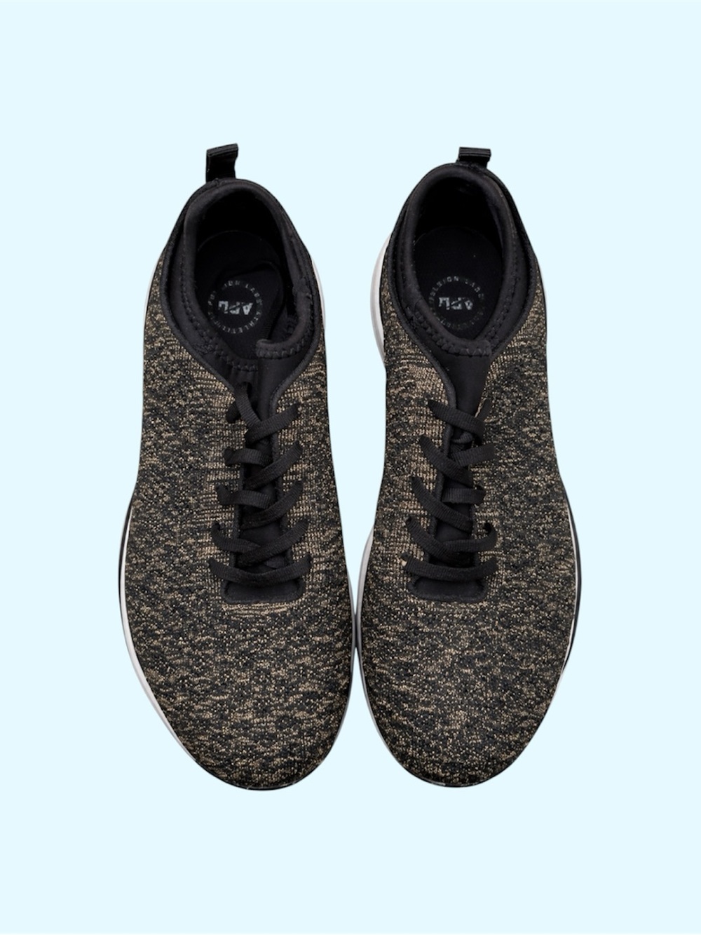 APL Women's Knit Lace-Up Sneakers in Black and Rose Gold
